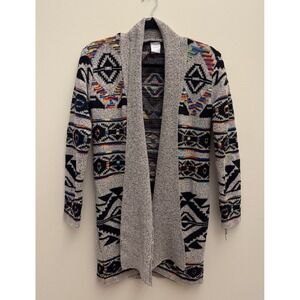 Northern Angel Women's S/M Cardigan Aztec Print Rainbow Accents Cozy Warm
